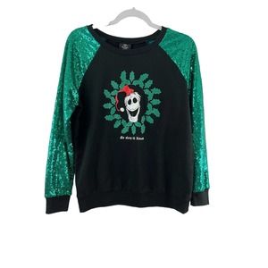 The Nightmare Before Christmas Large Sequins Glitter Sweater Jack Skellington